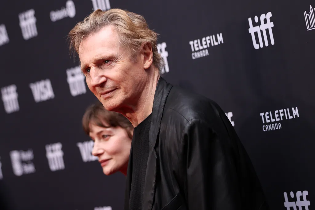 Liam Neeson at the premiere of 'Evil Genius' during the 2026 Toronto International Film Festival.