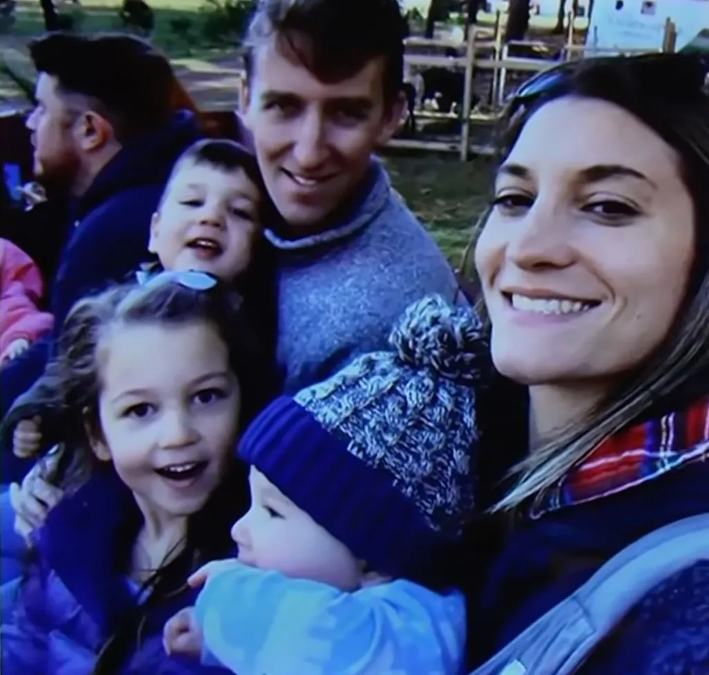 Photo of Lindsay Clancy and her family shown during a trial.
