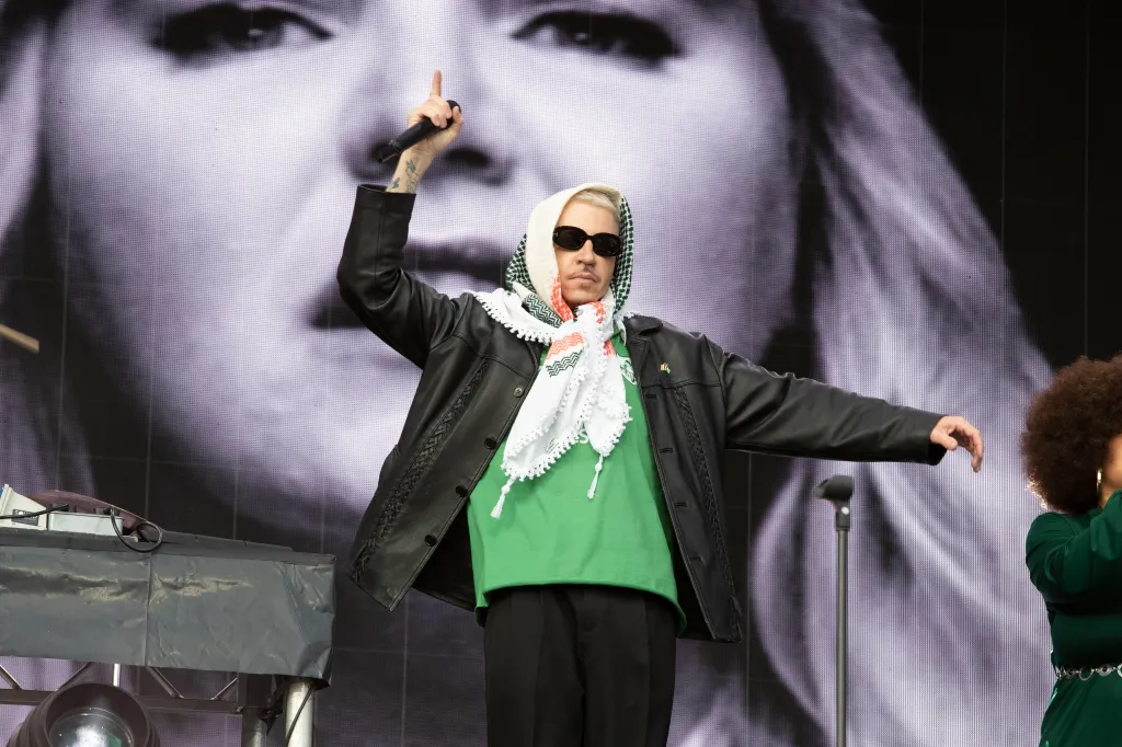 Macklemore performing at St Anne's Park.