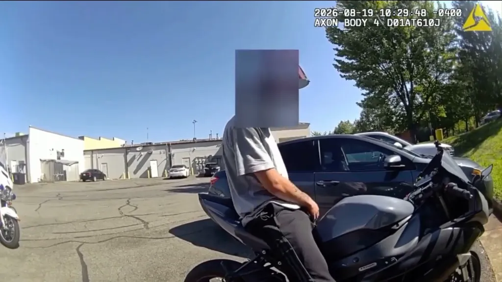 Police ticketed a Virginia motorcyclist for going 72 mph in a 25 mph zone as he rushed to get McDonald's breakfast before the cutoff.