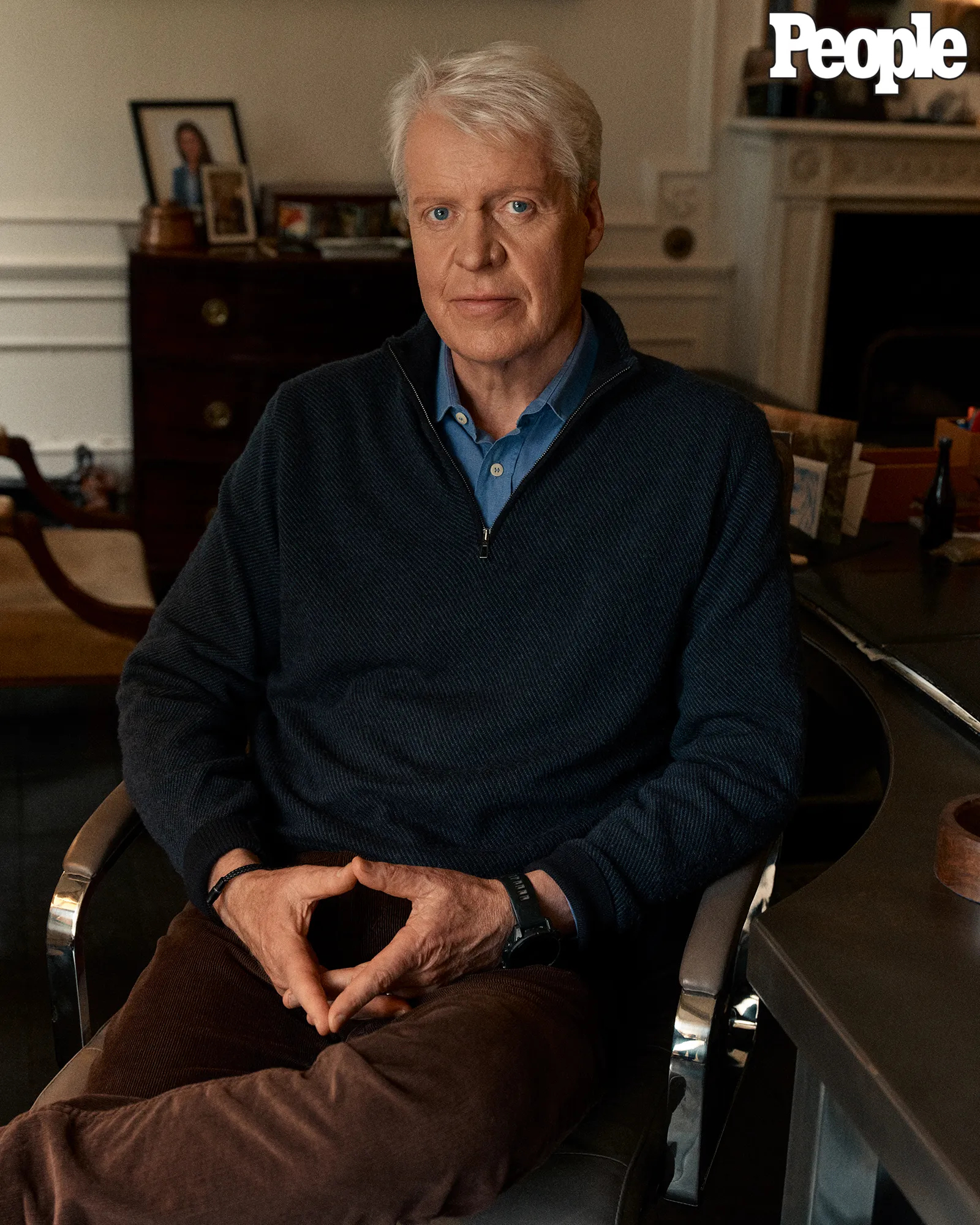 Charles Spencer sitting for an exclusive interview with People magazine.