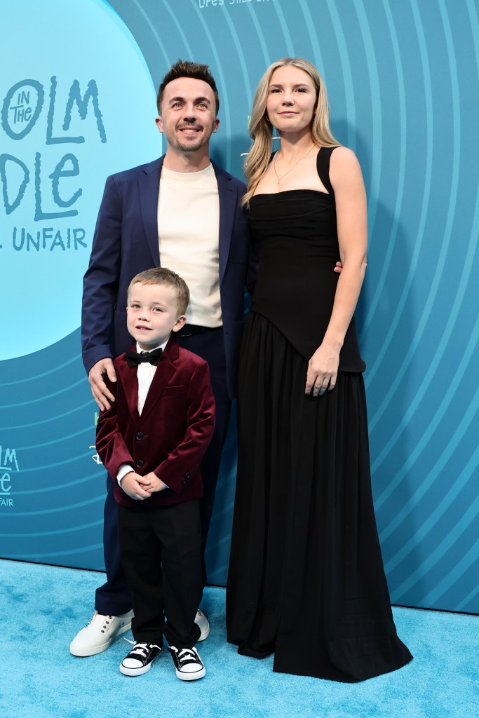Frankie Muniz, Mauz Muniz, and Paige Price pose for a photo at Hulu's 