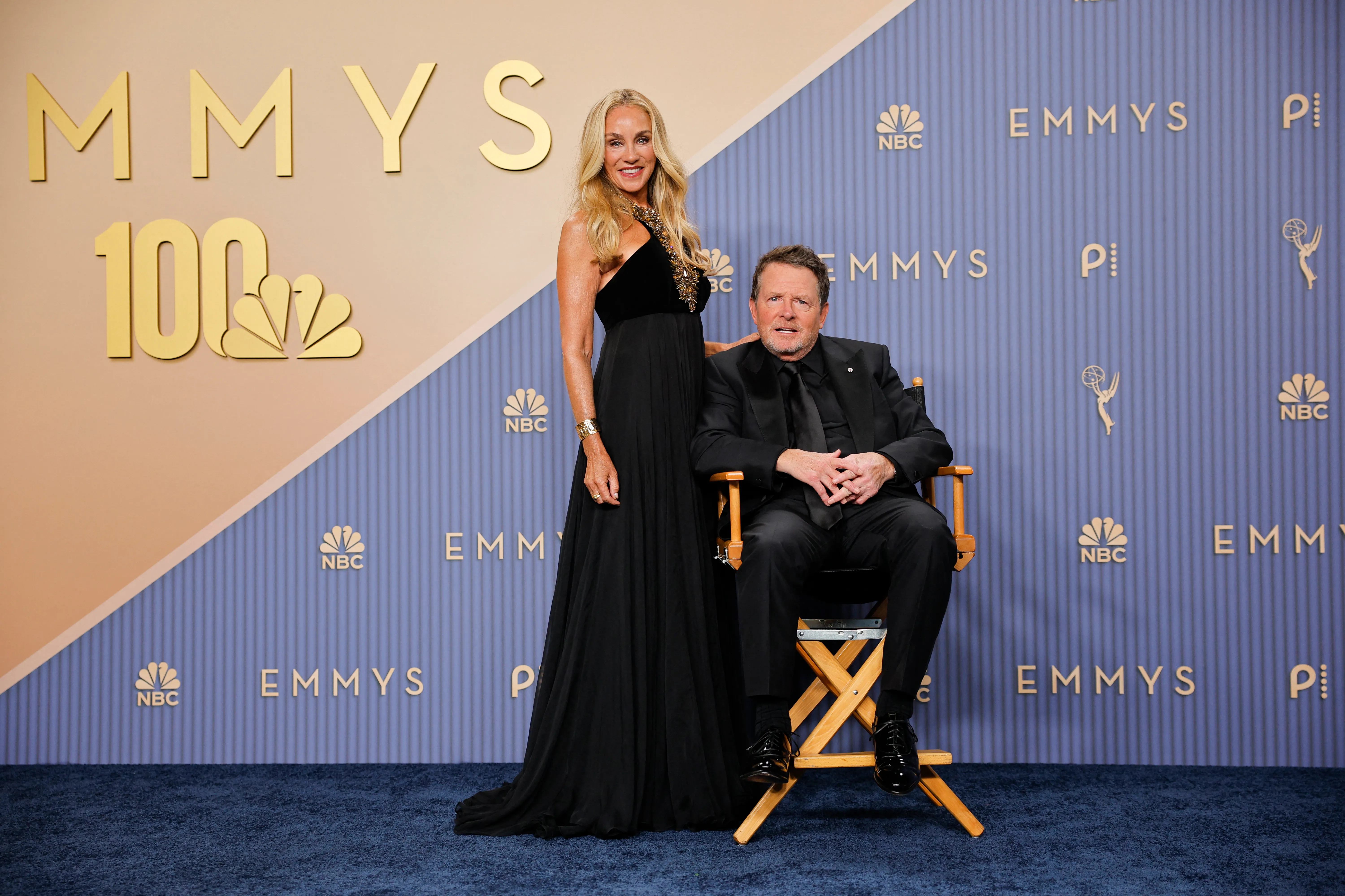 ox and his wife Tracy Pollan attend the 78th Primetime Emmy Awards in Los Angeles, California