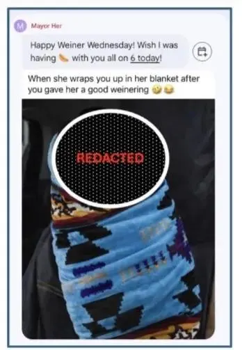 Screenshot of a text message from
