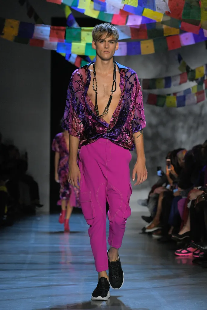 Model Presley Gerber walks the runway at the Prabal Gurung fashion show.