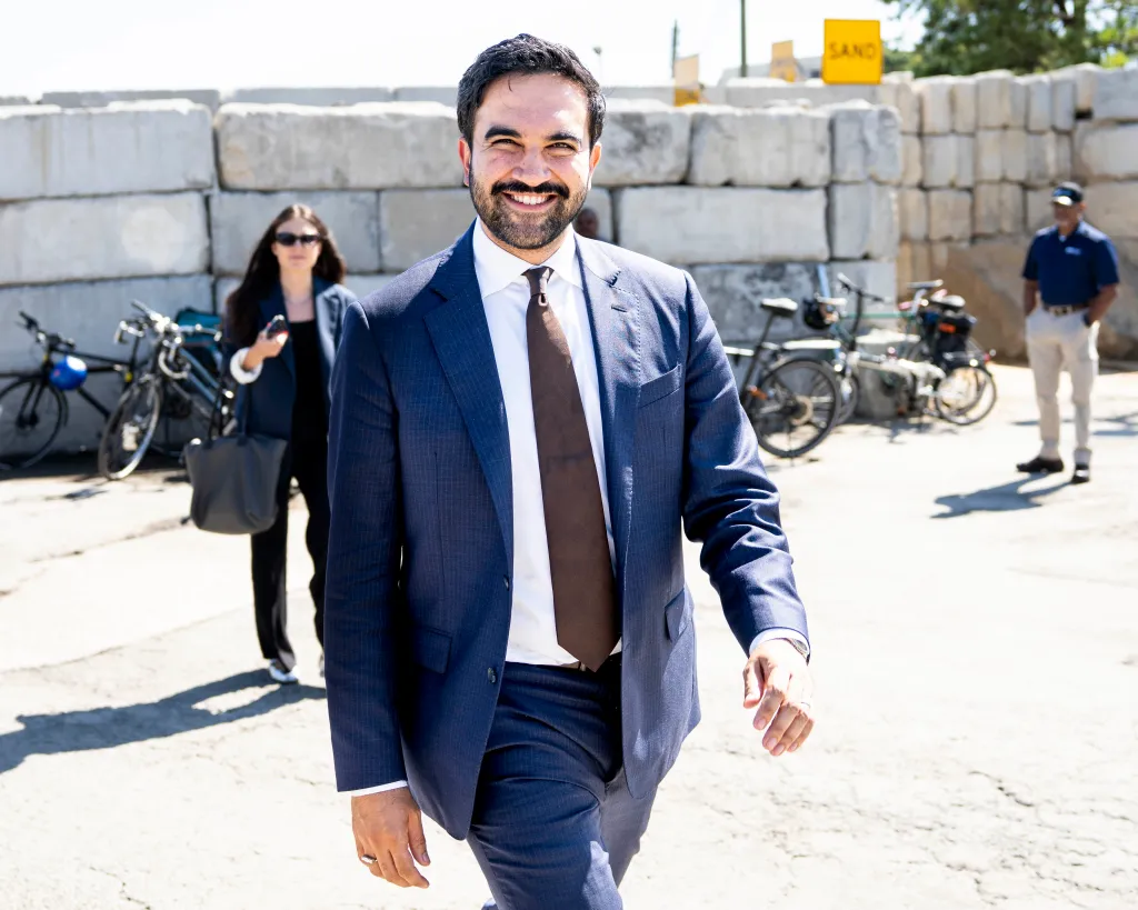 New York City Mayor Zohran Mamdani arriving for a press conference in Queens.