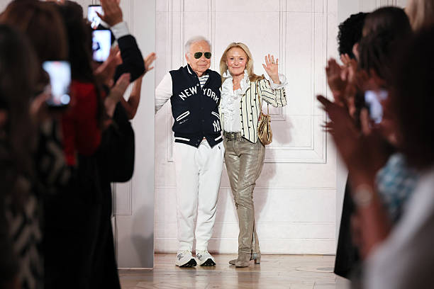 Ralph Lauren and Ricky Lauren pose on the runway at the Ralph Lauren fashion show during New York Fashion Week on September 09, 2026 in New York City.