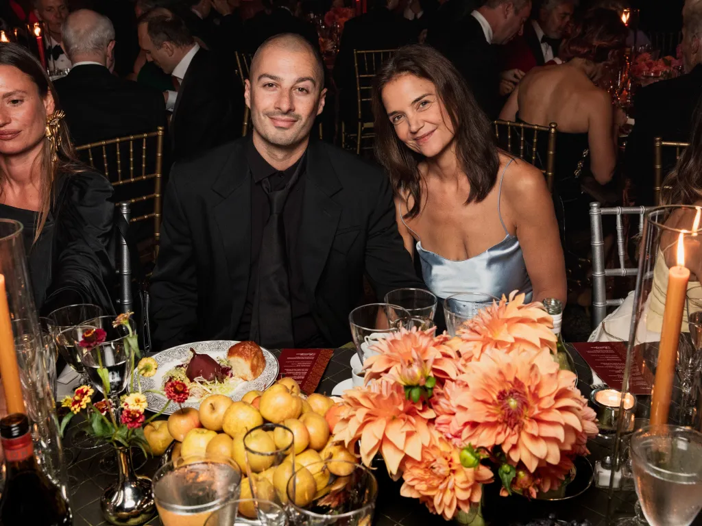 Jason Bard Yarmosky and Katie Holmes at the Metropolitan Opera opening night premiere of 