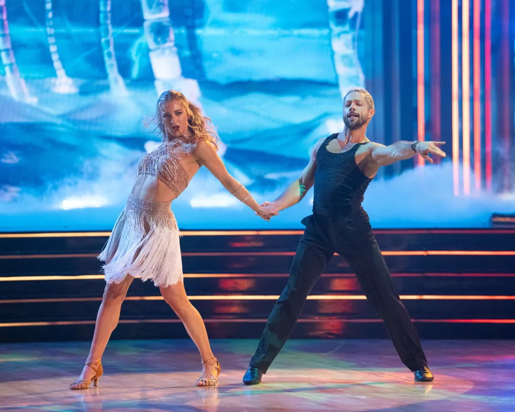 Amber Glenn and Pasha Pashkov perform on Dancing with the Stars.