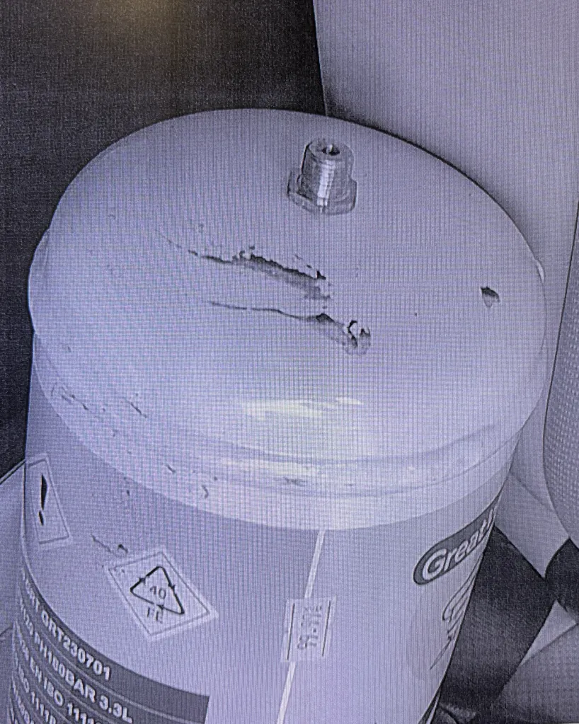 Nitrous oxide tank found in Fraser Bohm's BMW.