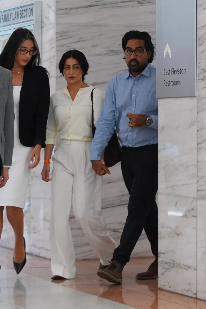 Omar Ahmed and Nausheen Gilkar arrive for a court hearing.