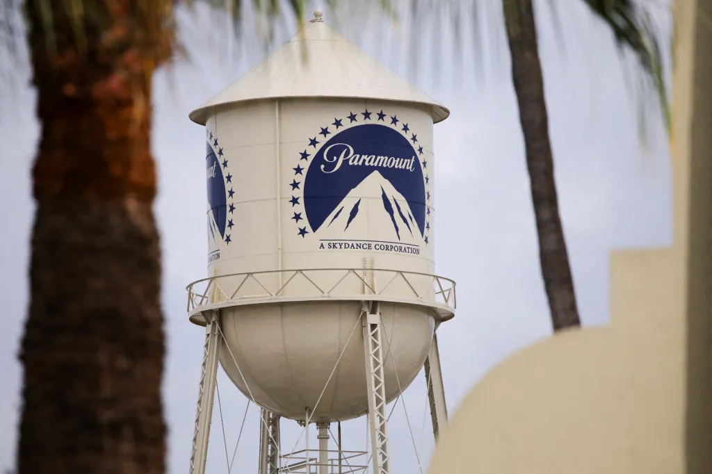 The Paramount water tower at the Paramount Studio lot in Hollywood, Los Angeles.