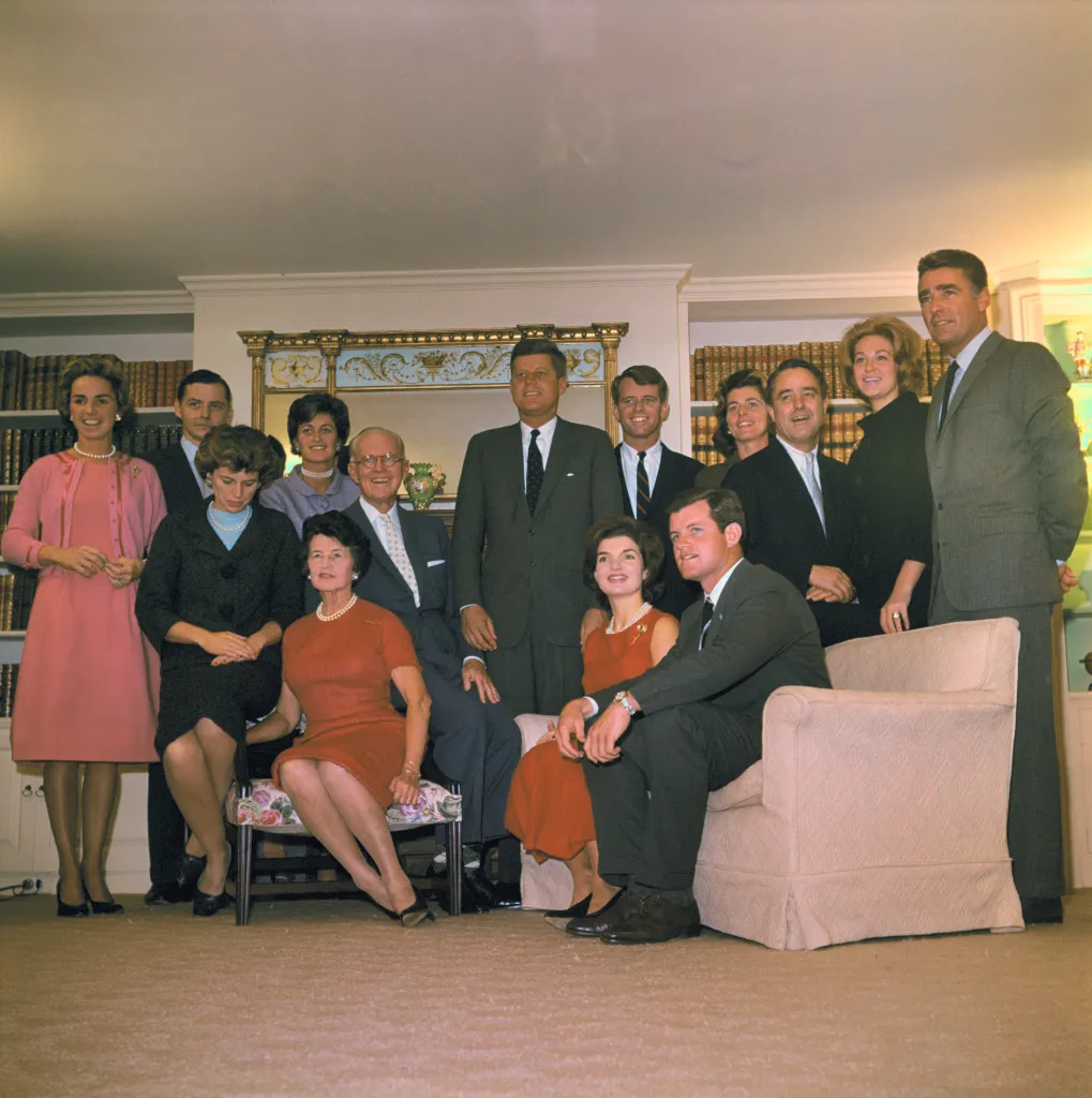 Kennedy family portrait with John F. Kennedy and his parents, Mr. and Mrs. Joseph P. Kennedy.
