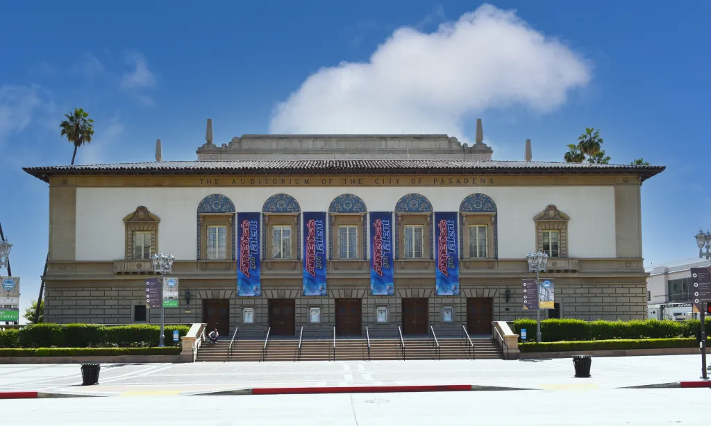 The Pasadena Civic Auditorium in California with 