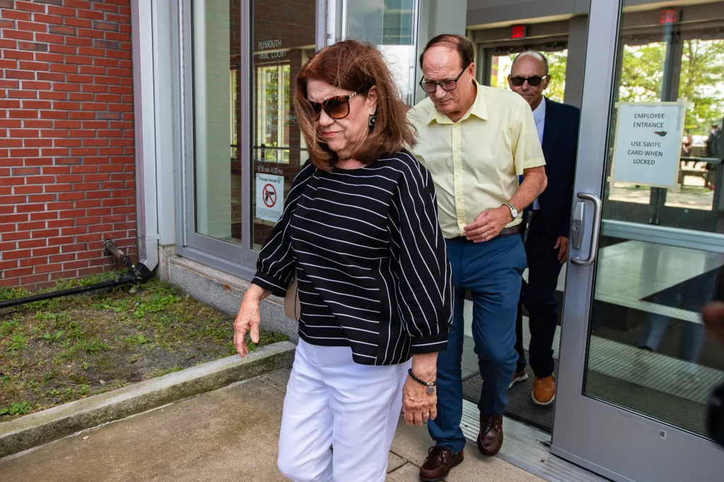 Paula and Michael Musgrove, Lindsay Clancy's parents, depart the courthouse.