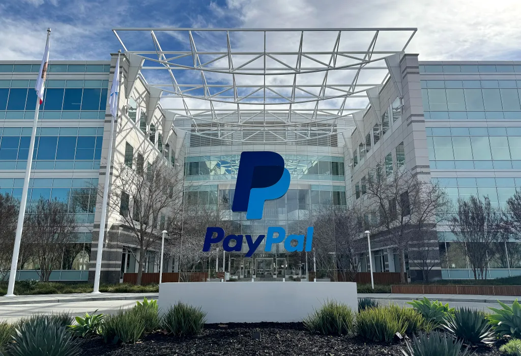 PayPal sign at the company's headquarters.