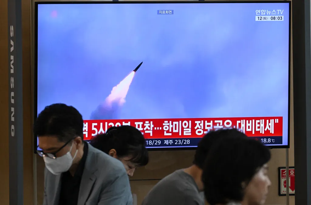 North Korea launched short-range ballistic missiles that flew 155 miles in a live-fire drill aimed at overwhelming US and South Korean air defenses.