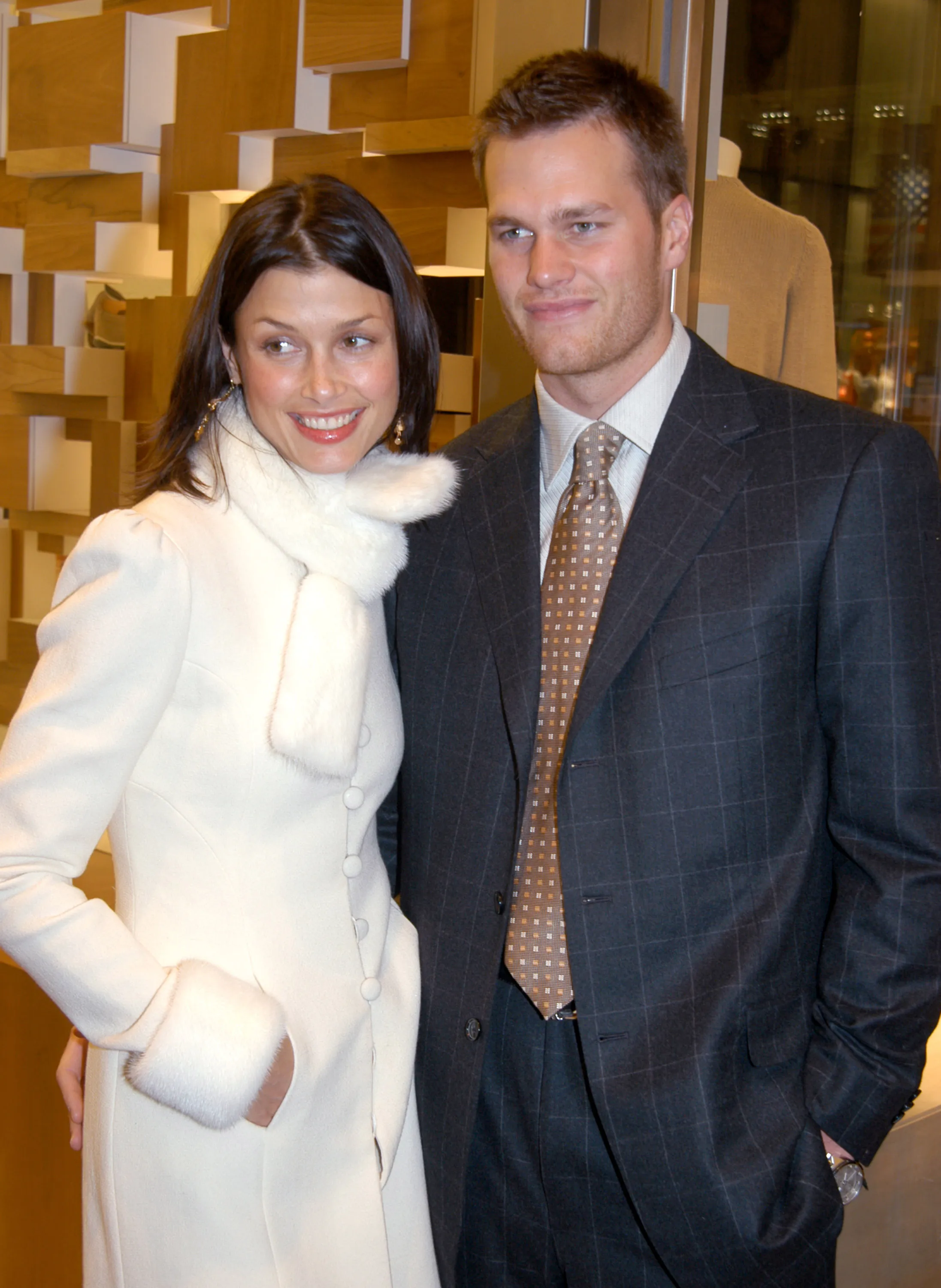 Bridget Moynahan and Tom Brady at the Ermenegildo Zegna Flagship Store Opening in New York City.
