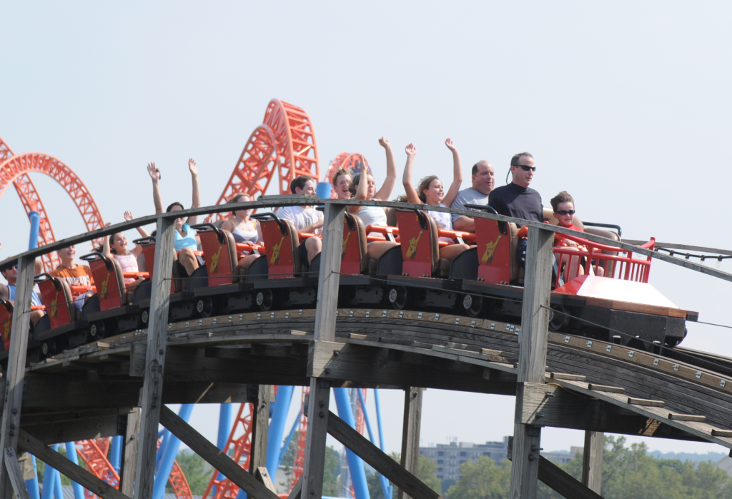 Guests riding the