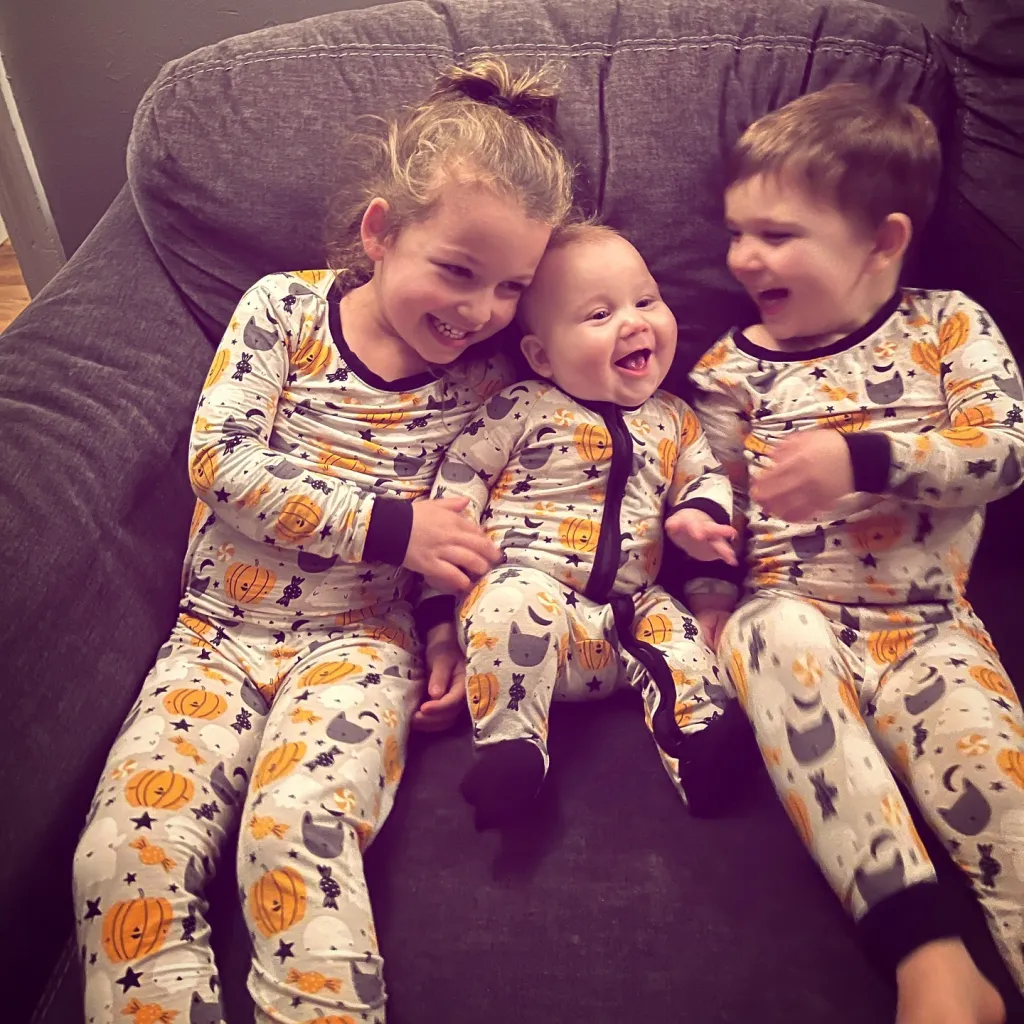 Lindsay Clancy's children Cora Clancy, Callan Clancy, and Dawson Clancy are pictured left to right in an undated photograph.