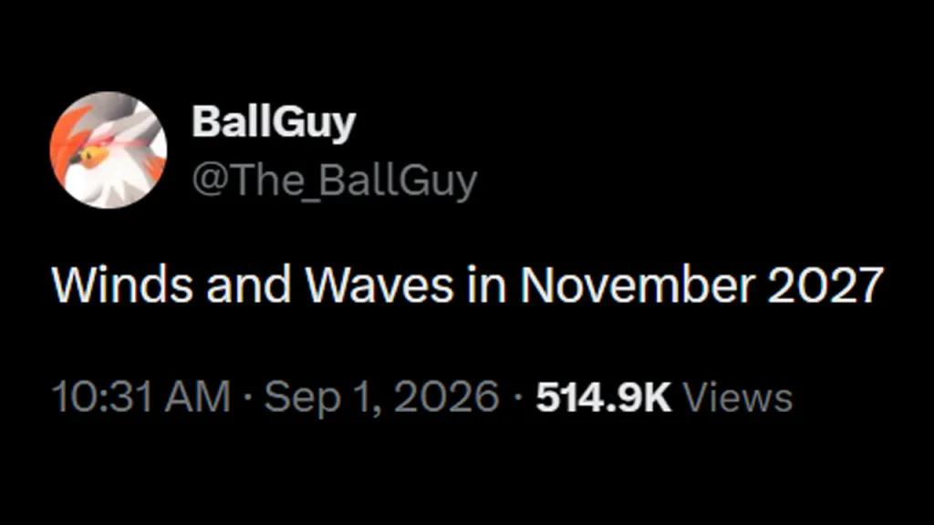 Pokémon Winds and Waves Release Date Leak