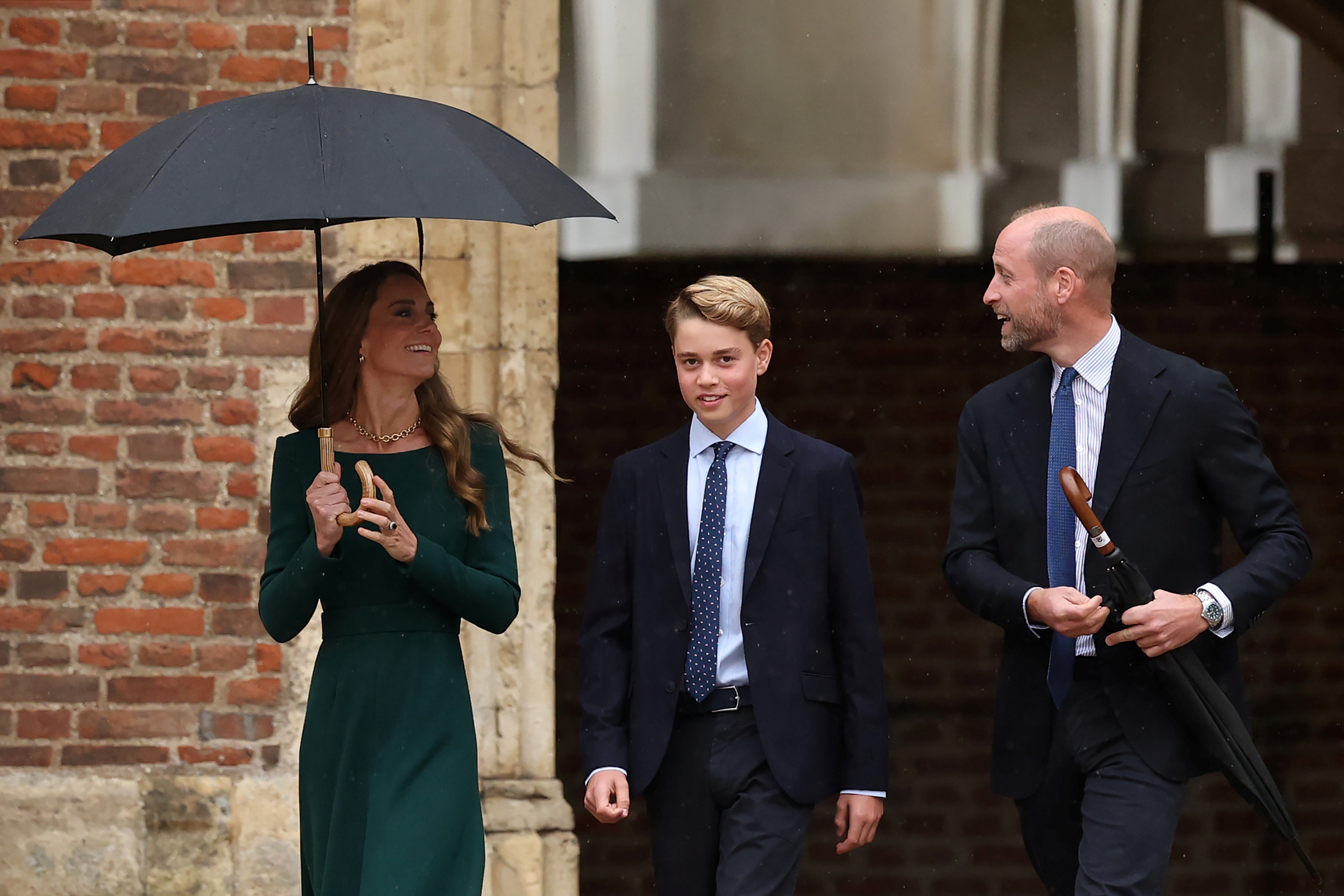 Kate Middleton and Prince William with Prince George