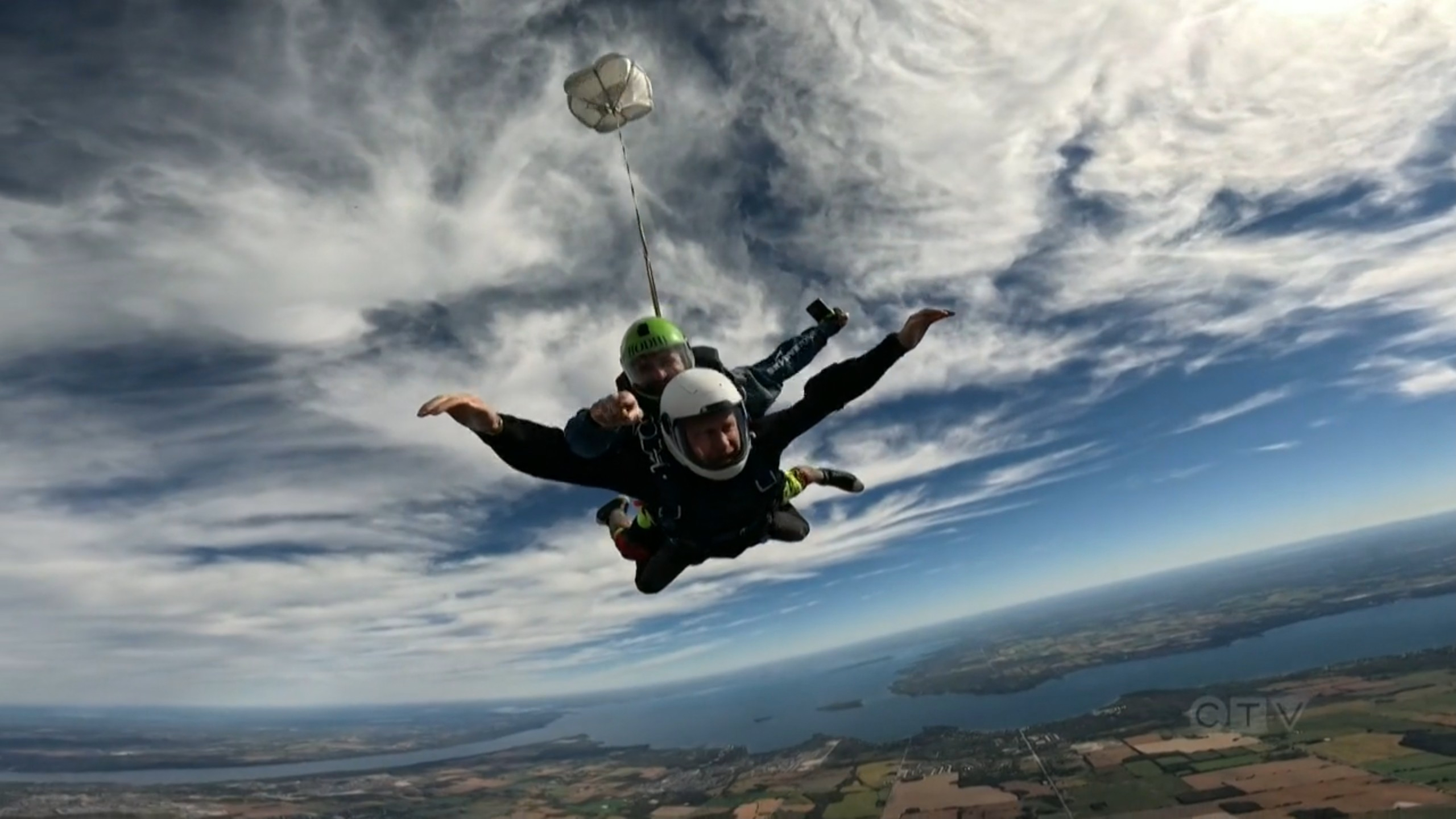 Prince Harry skydiving.