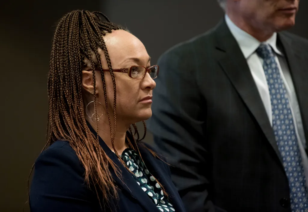Rachel Dolezal (Nkechi Diallo) at an arraignment hearing for welfare fraud.