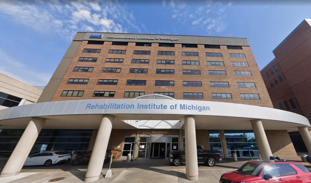The front of a hospital