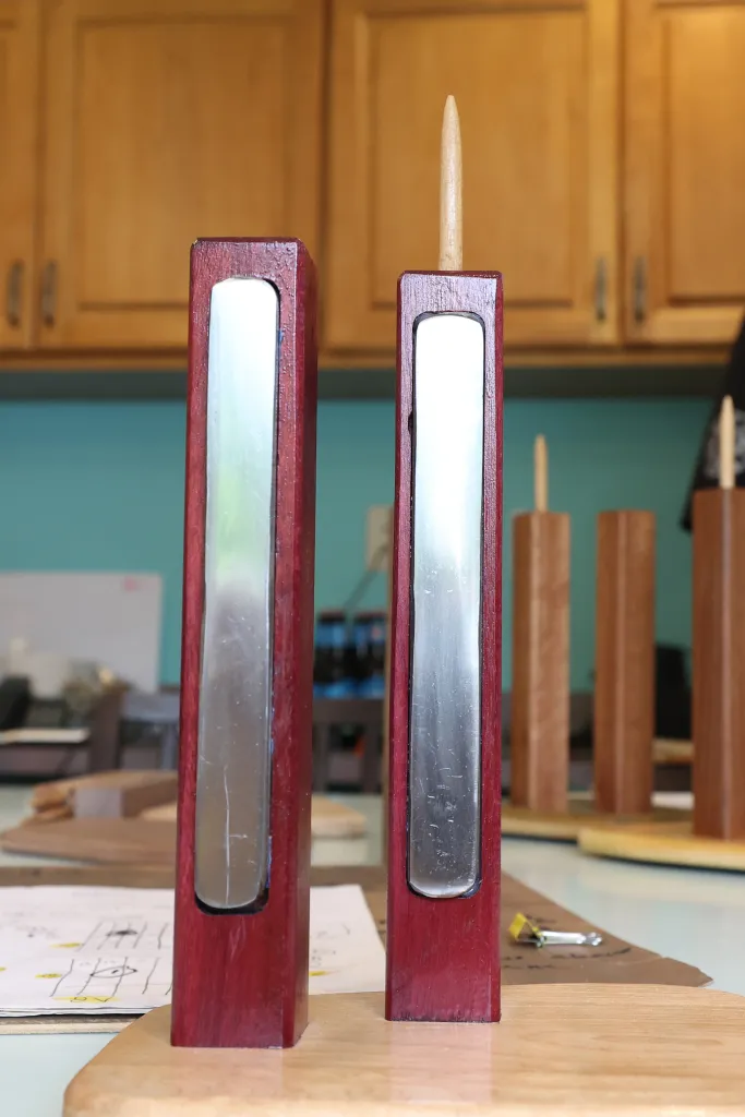 Retired FDNY Battalion Chief John Ricketts makes WTC Twin Tower sculptures using metal from the fallen buildings to share with friends on Thursday, August 27, 2026.