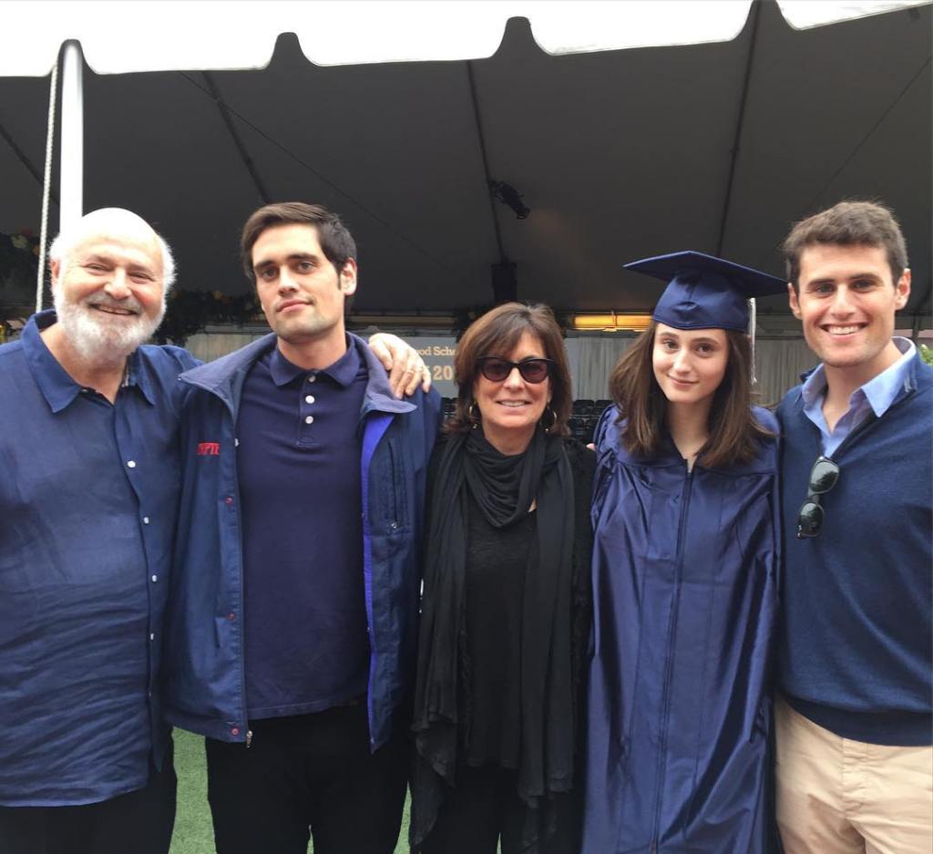 Rob Reiner with Michele, Romy, Nick, and Jake at Romy's graduation.