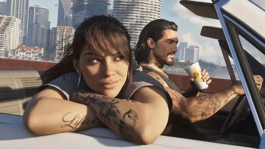 Rockstar Games has released new GTA 6 screenshots showcasing Jason, Lucia, character customization and the massive Vice City skyline.