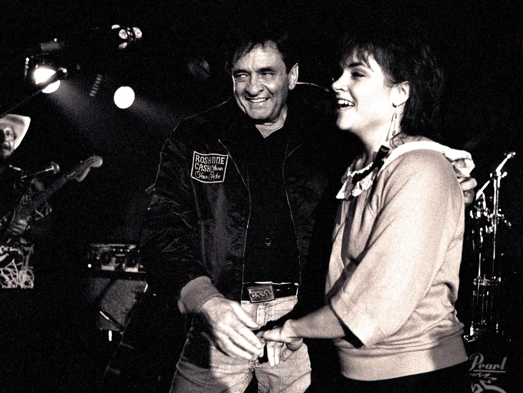 Johnny Cash and Rosanne Cash perform at The MoonShadow Saloon in Atlanta.