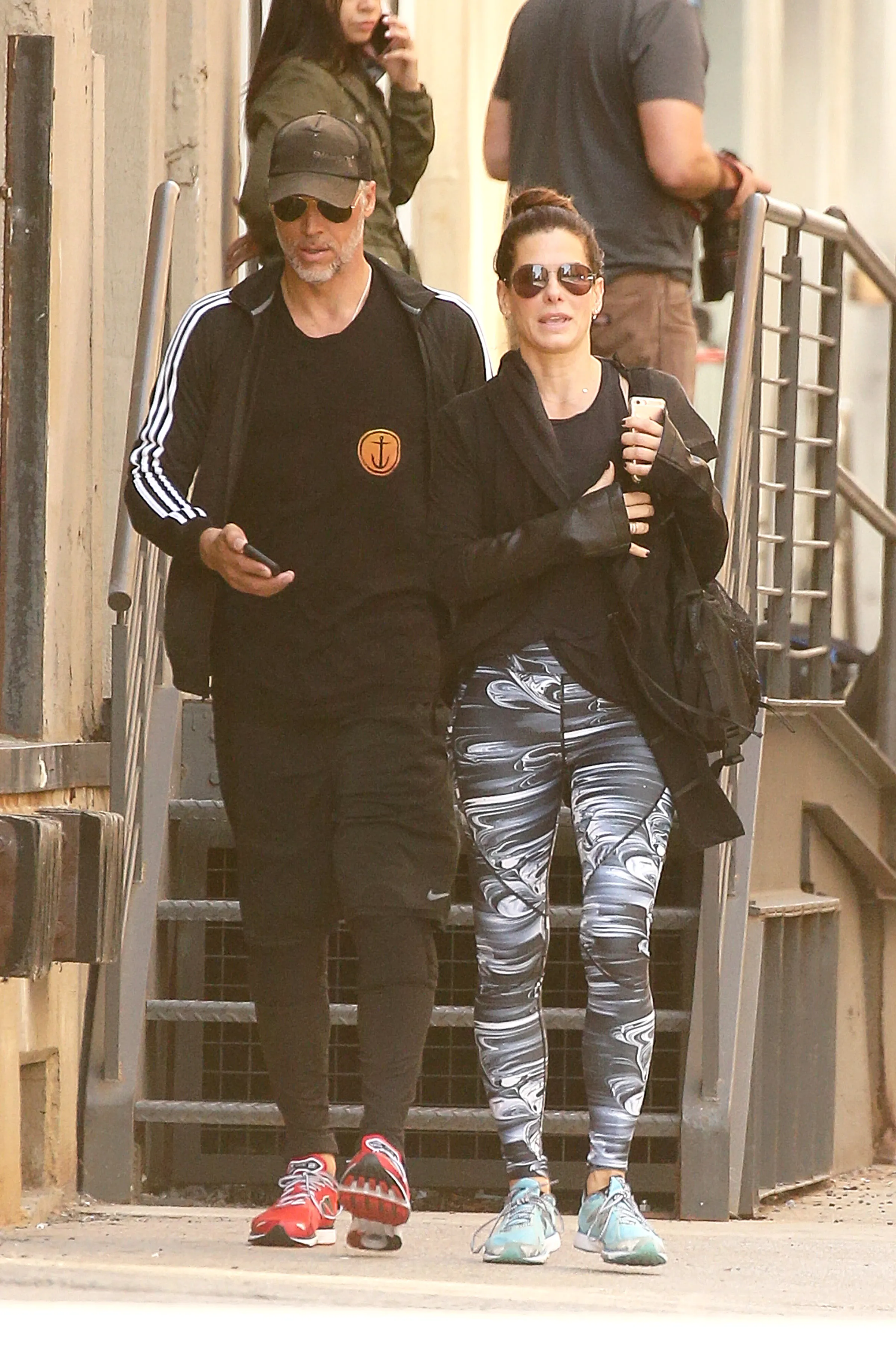Sandra Bullock and Bryan Randall leaving a gym in New York City.