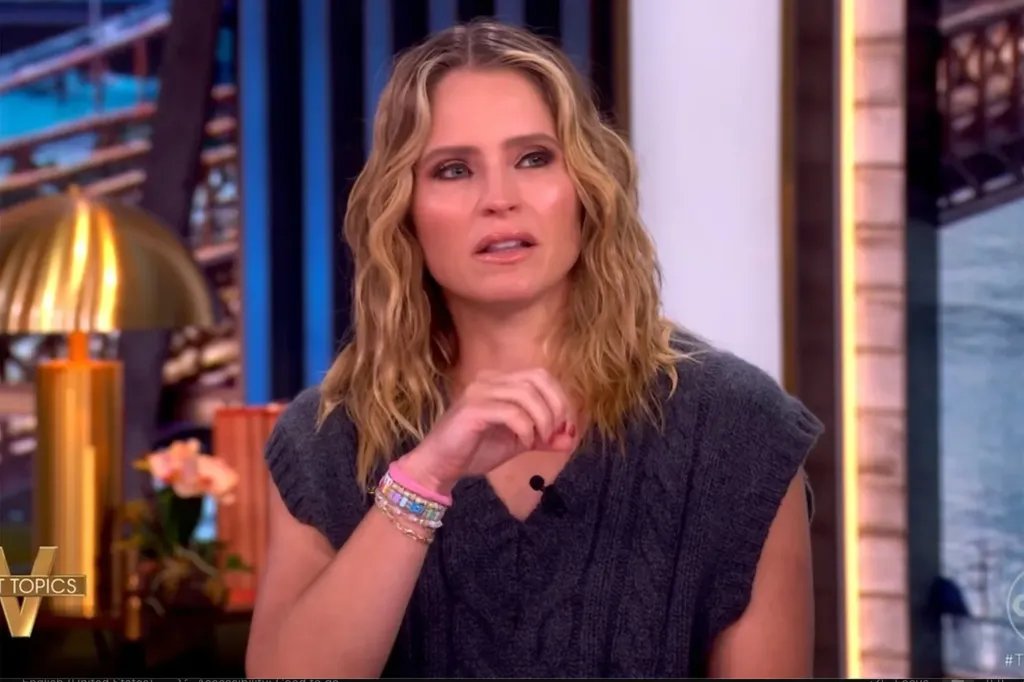 An image of Sara Haines crying on 