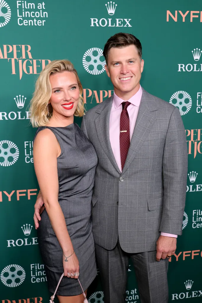 Scarlett Johansson and Colin Jost on the red carpet for 