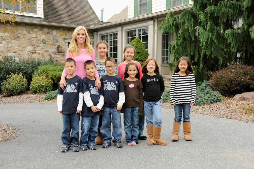 Kate Gosselin with her eight children.