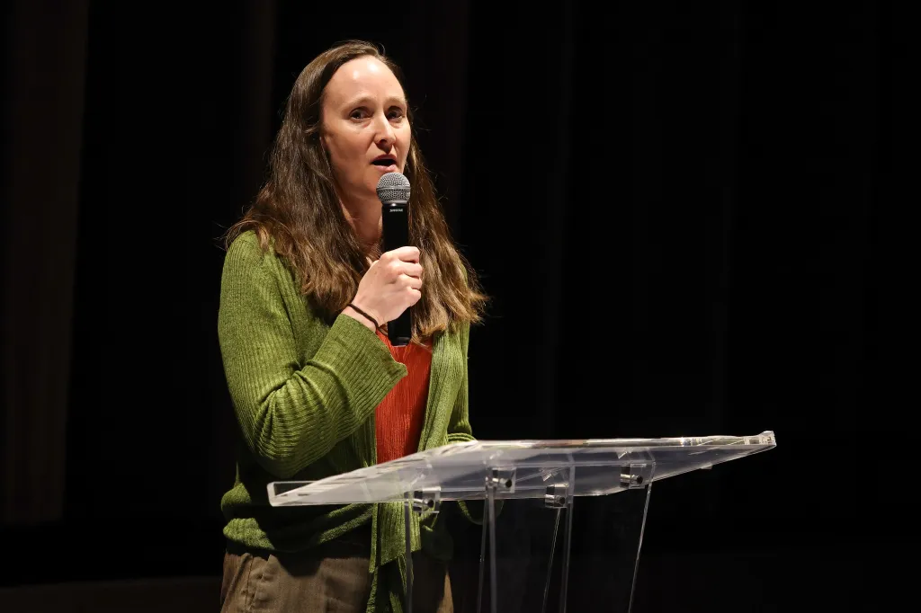 Seattle Mayor Katie B. Wilson speaks during the Seattle International Film Festival screening of 