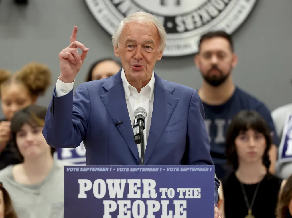Sen. Ed Markey speaks at a Get Out the Vote event in Boston.