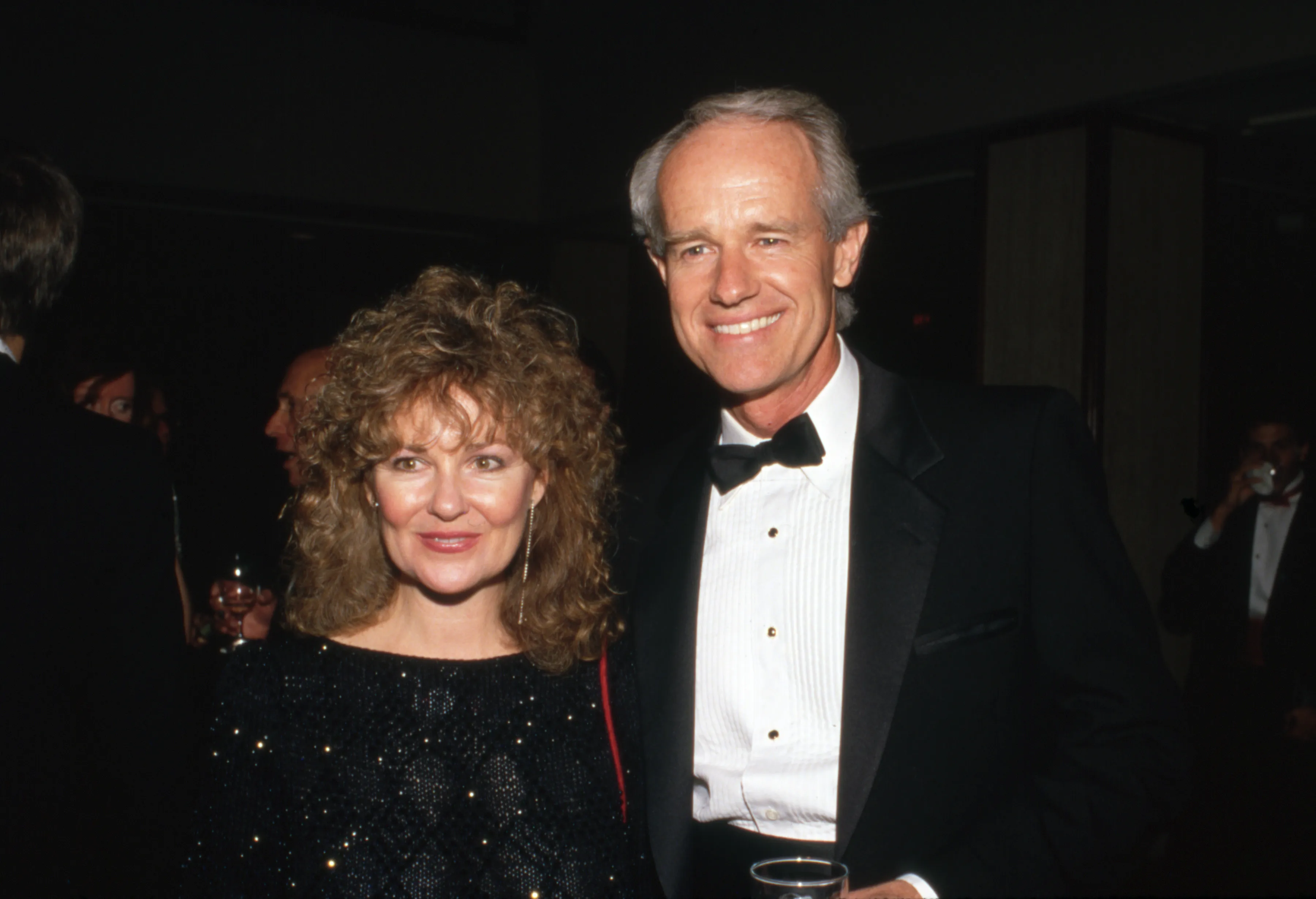 Shelley Fabares and Mike Farrell smiling for a photo.