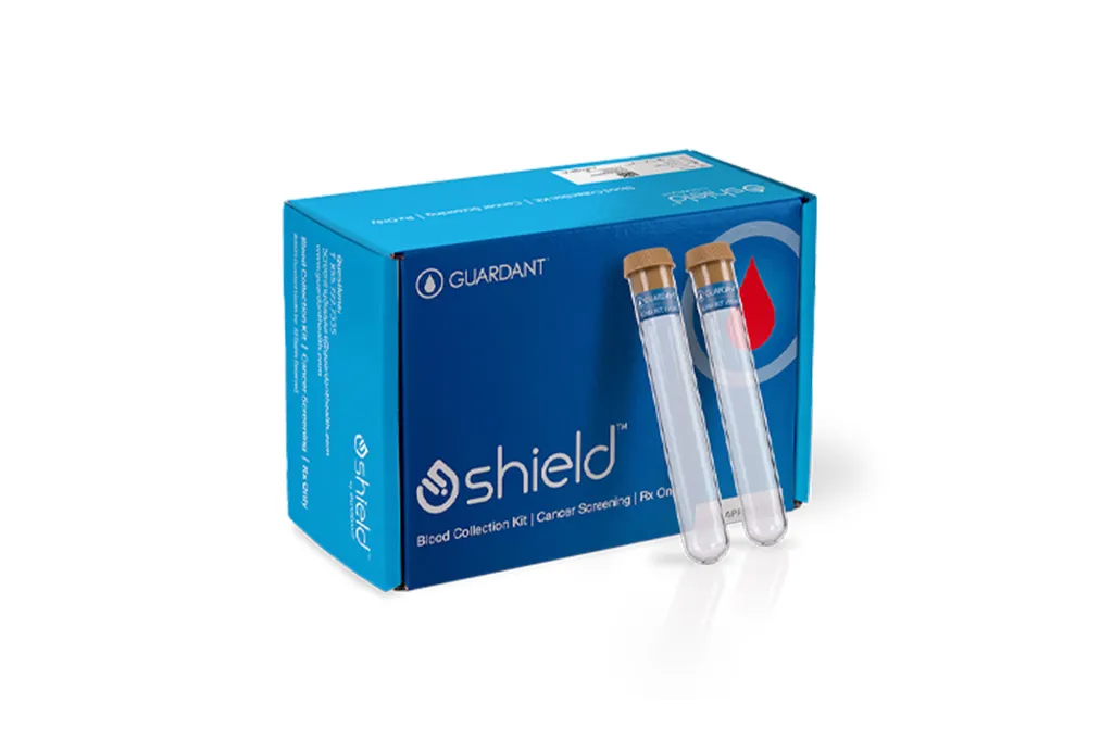 Shield Blood Collection Kit with two clear test tubes.
