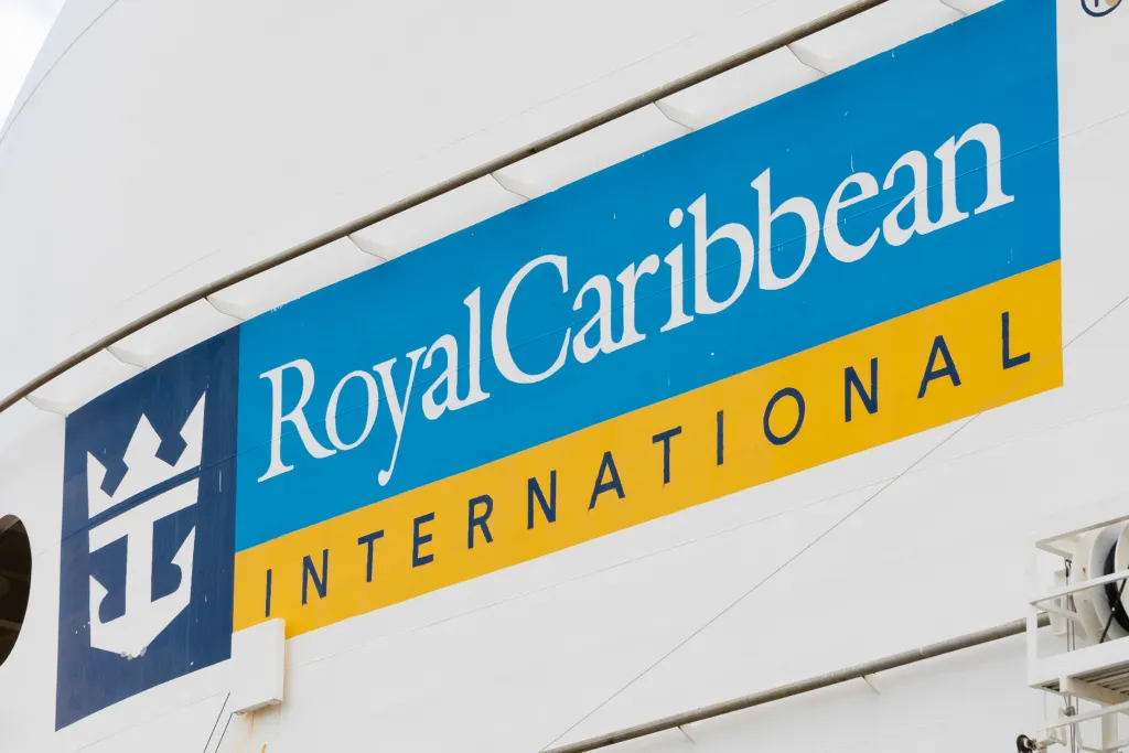 Royal Caribbean International sign on a cruise ship.