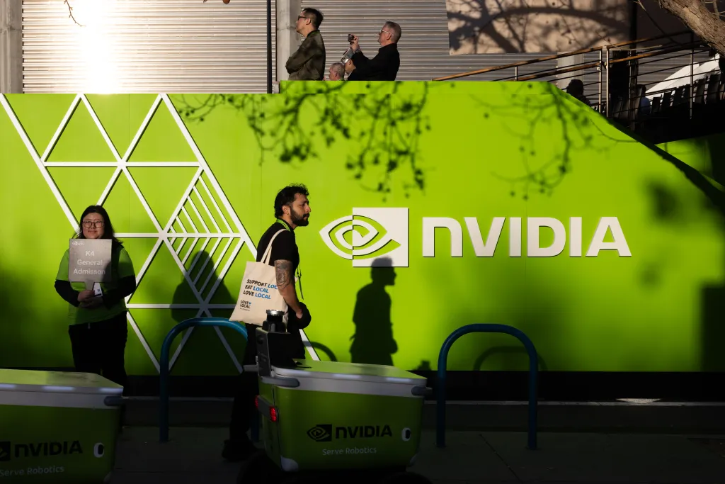 Signage is displayed at SAP Center before Nvidia's GTC Conference.