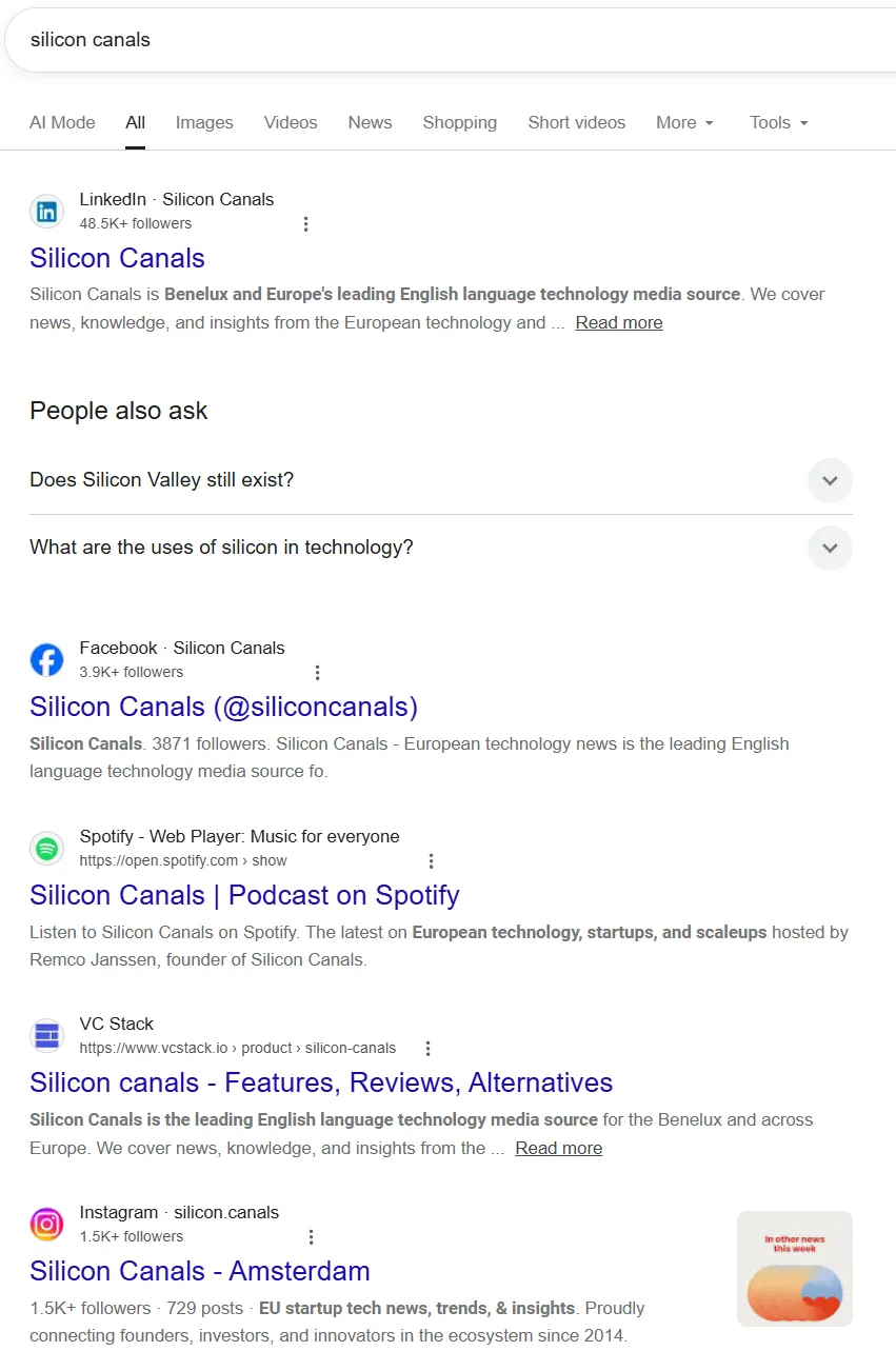 Google search results for 