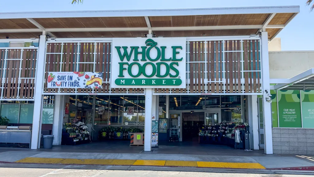 The exterior of a Whole Foods Market in Venice Beach, California.