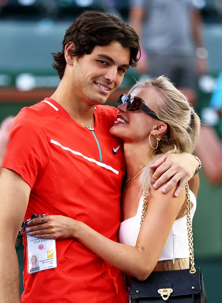 Taylor Fritz and his girlfriend Morgan Riddle.