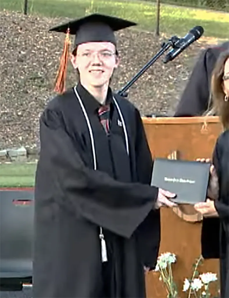 Thomas Matthew Crooks at his 2022 Bethel Park High School graduation.