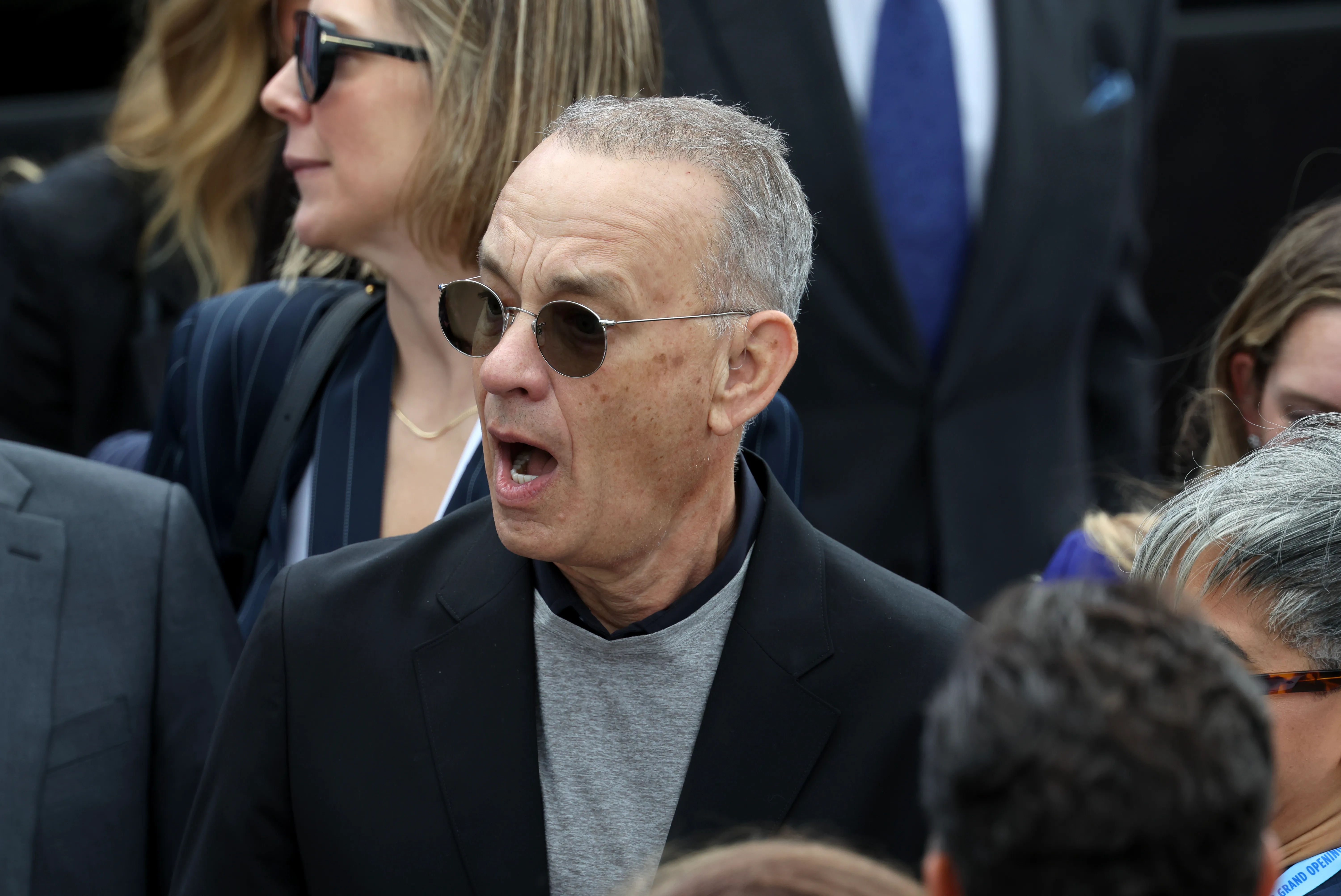 Tom Hanks attends the dedication ceremony for the opening of the Barack Obama Presidential Center.