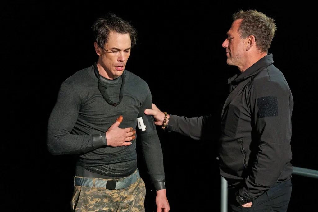 Tom Sandoval talking to Jason Fox during a