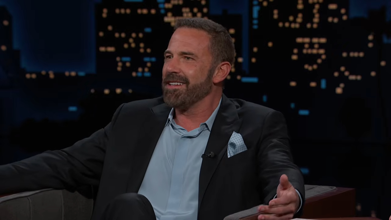 Ben Affleck speaking on a talk show.
